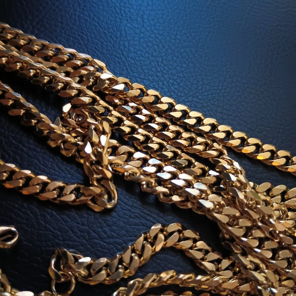 2PK Adorable Hot New 6mm Women's Gold Stylish 24" Precious Steel Necklaces - Picture 5 of 5